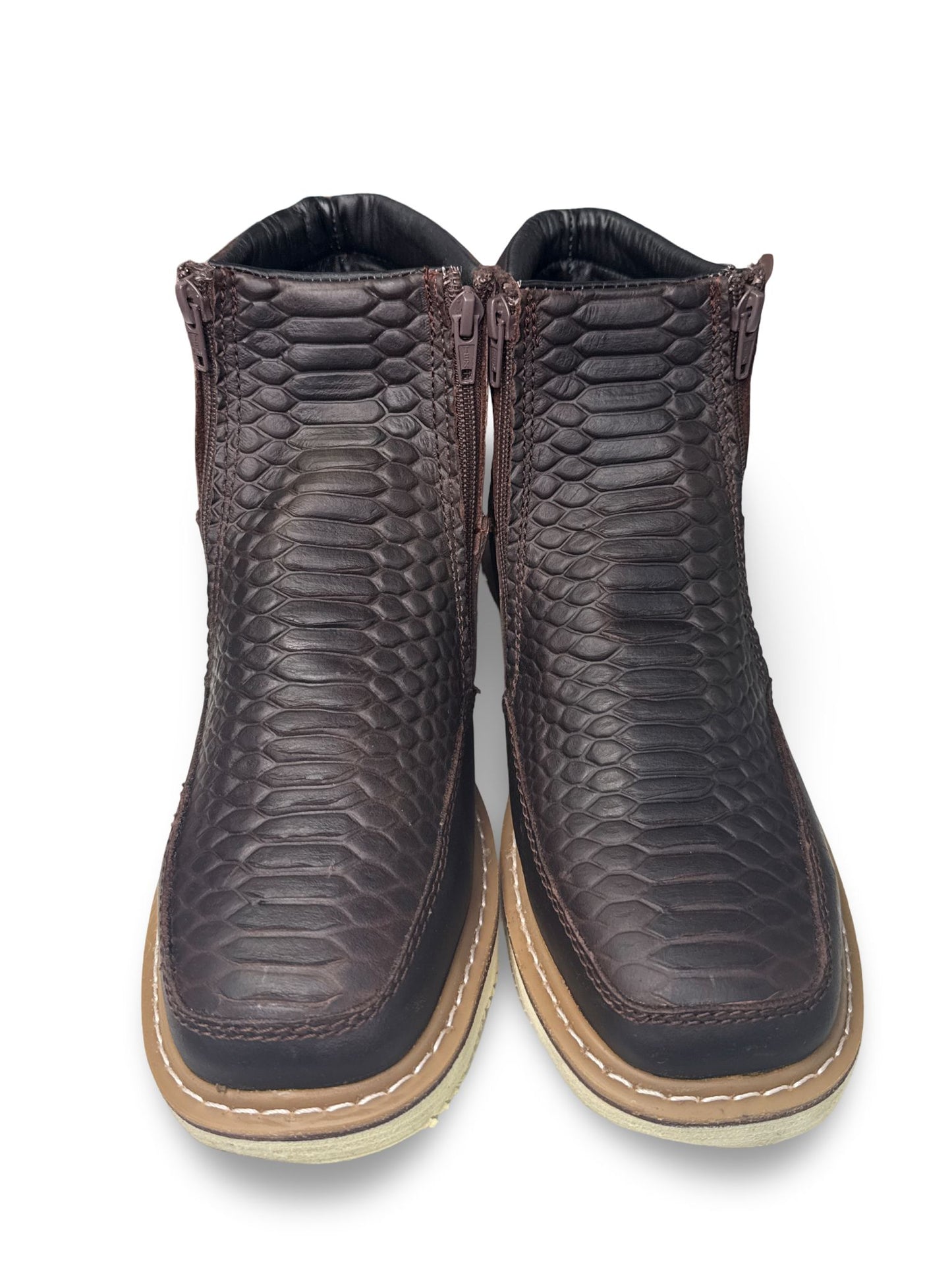 Botin Rufero Cafe Print Piton Para Caballero