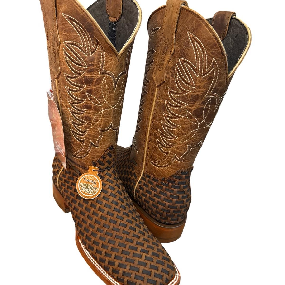 Bota Vaquera Tejida Caval Petatillo Artesanal - Handmade Leather Boot for men Footwear