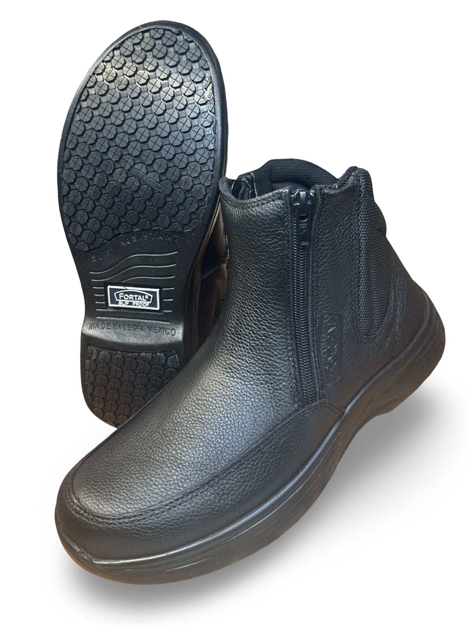 slip proof dress shoes Genuine Grip Women's 410 On Shoe 8.5 / Wide / Black the Aegis microbe shield fights odors Chef's Double-Closure Shoe - Anti-Slip