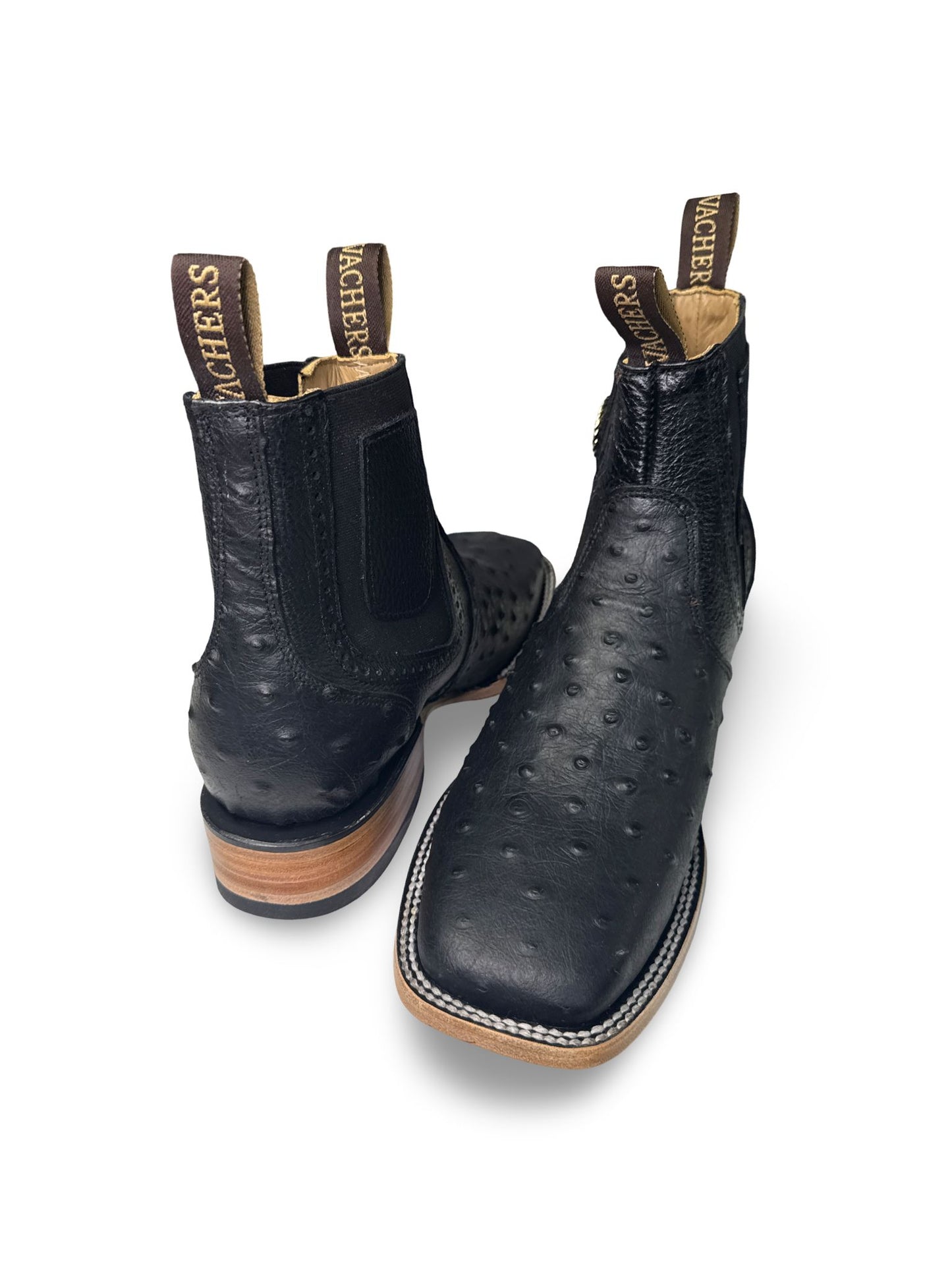 Botin Print Avestruz Color Negro Y Cafe Para Caballero