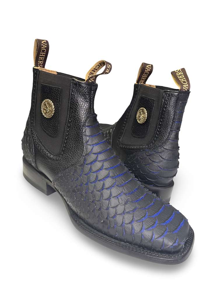 Botin Piton Print Mate Azul Para Caballero
