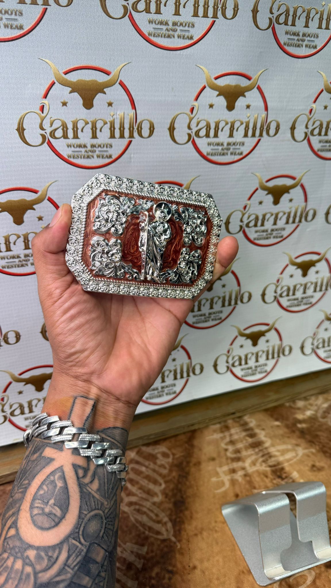 Hebilla con Imagen de San Juditas para Cinto de 2 Pulgadas -