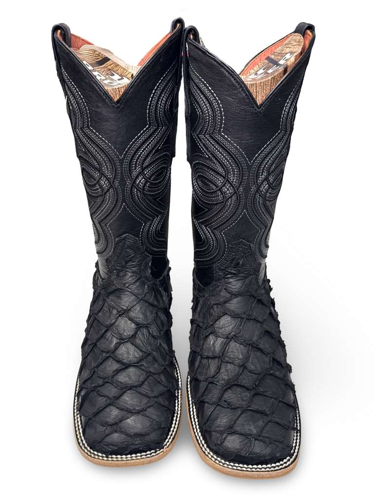 Bota Vaquera Original Pescado Piraruco Negro Matte Para Caballero