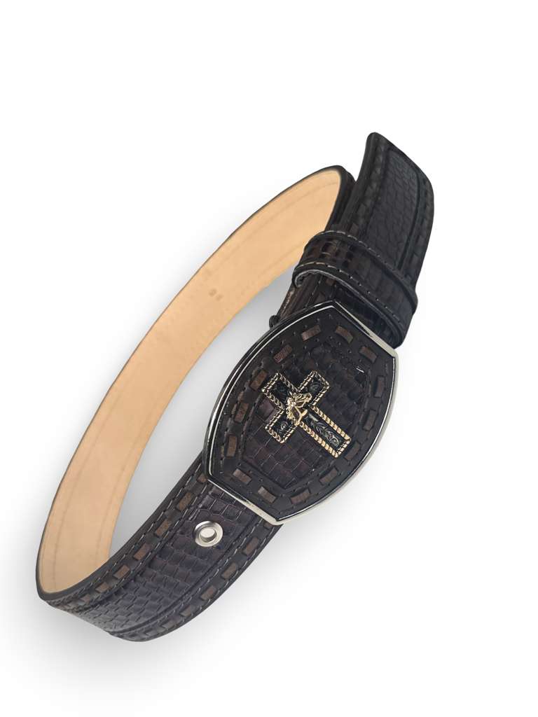 Cinto Grabado Caiman De Dos Pulgadas Para Caballero