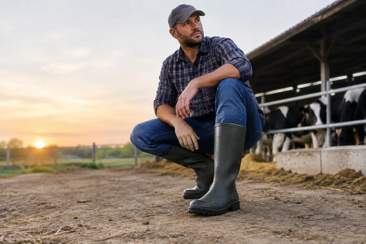 Botas para granja que resisten el trabajo