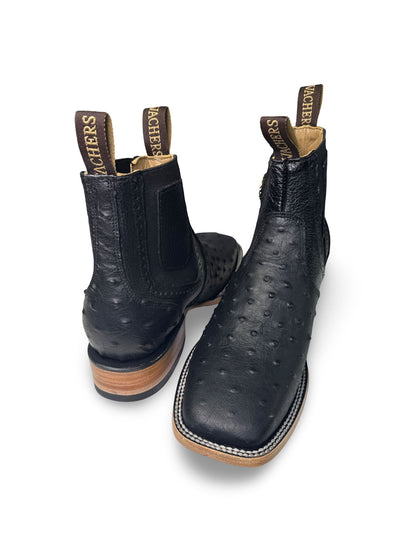 Botin Print Avestruz Color Negro Y Cafe Para Caballero