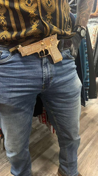 Evilla Metalica Con Diamantes Para Caballero