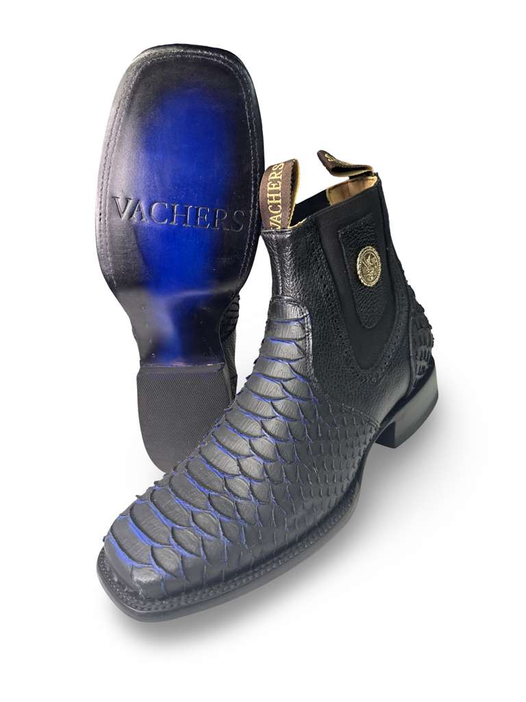 Botin Piton Print Mate Azul Para Caballero