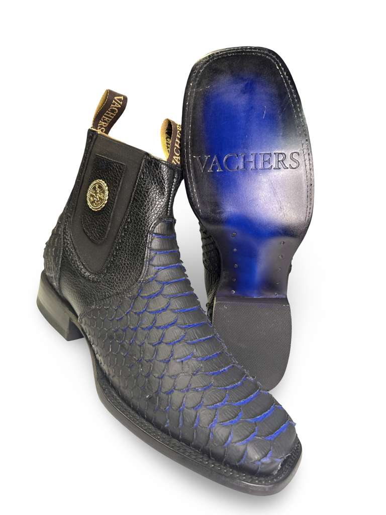 Botin Piton Print Mate Azul Para Caballero