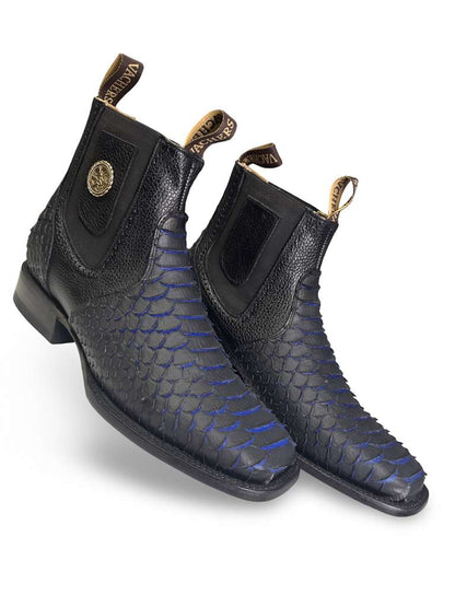 Botin Piton Print Mate Azul Para Caballero