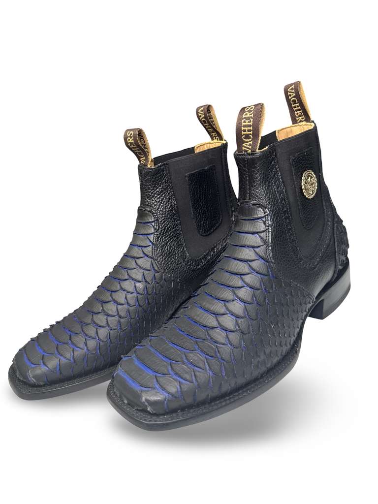 Botin Piton Print Mate Azul Para Caballero