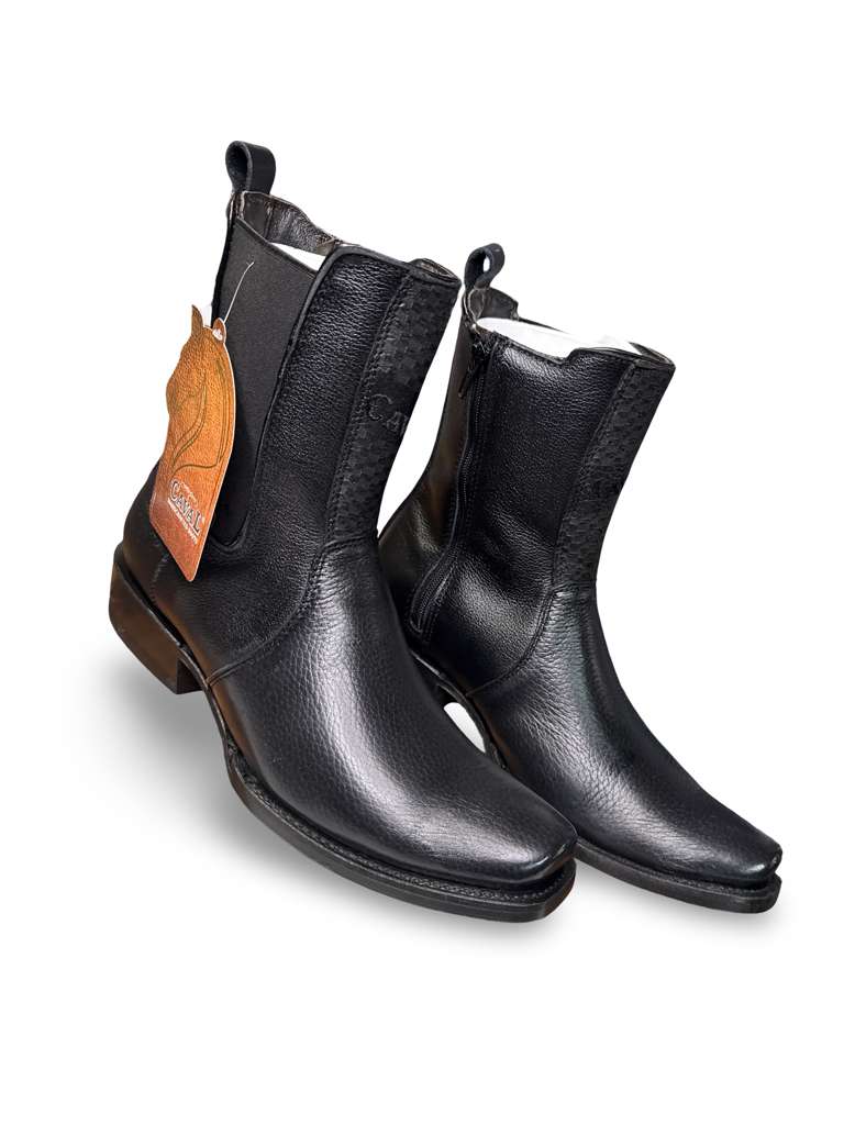 Botin Vaquera Caval Estilo Dubai Venado Negro Para Caballero
