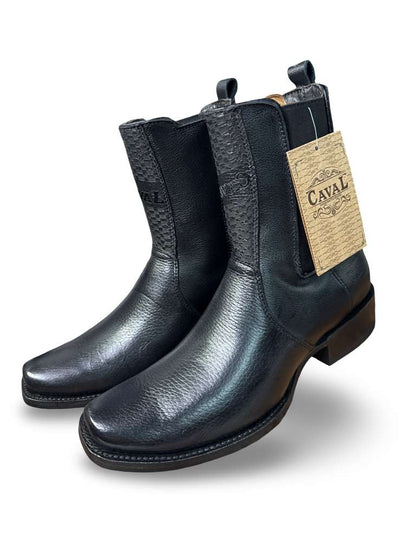 Botin Vaquera Caval Estilo Dubai Venado Negro Para Caballero