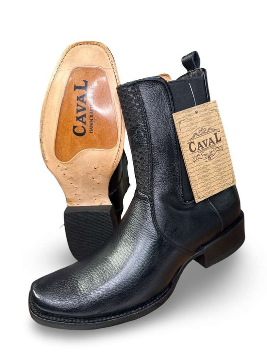 Botin Vaquera Caval Estilo Dubai Venado Negro Para Caballero