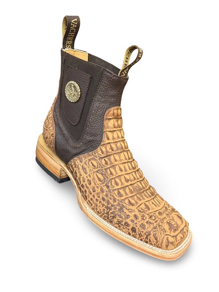 Botin Vaquero Gravado Nuca Capuchino No Exotico Para Caballero