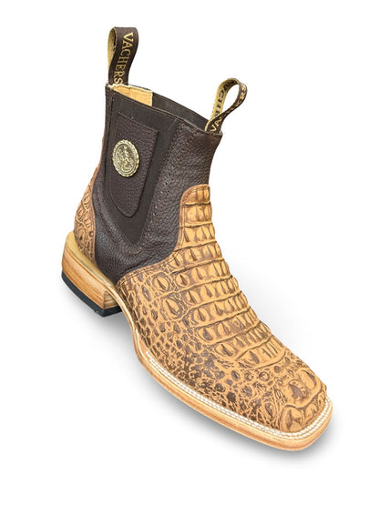 Botin Vaquero Gravado Nuca Capuchino No Exotico Para Caballero