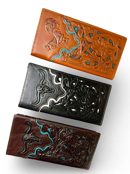 Carteras Largas Cincelada Para Caballero