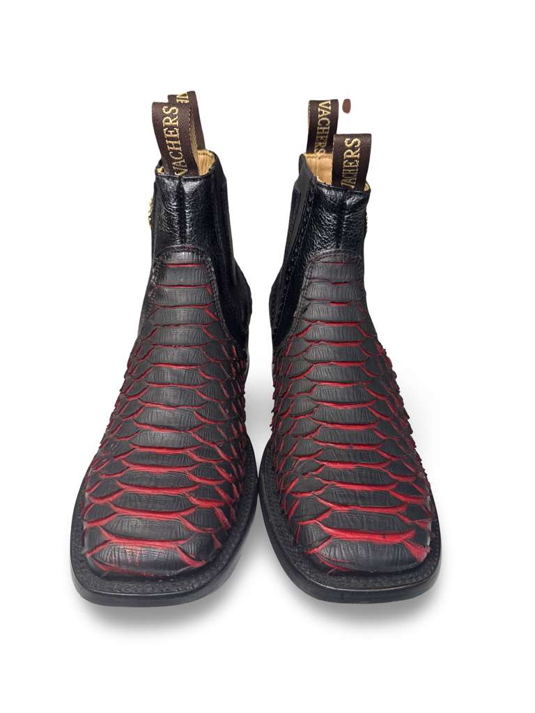 Botin Print Piton Mate Rojo Para Caballero