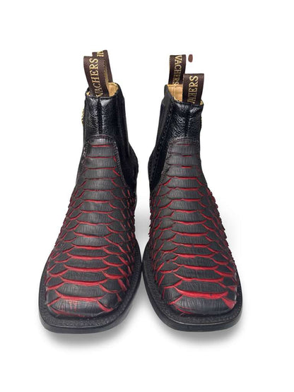 Botin Print Piton Mate Rojo Para Caballero