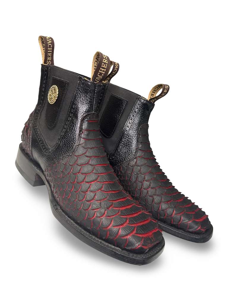 Botin Print Piton Mate Rojo Para Caballero