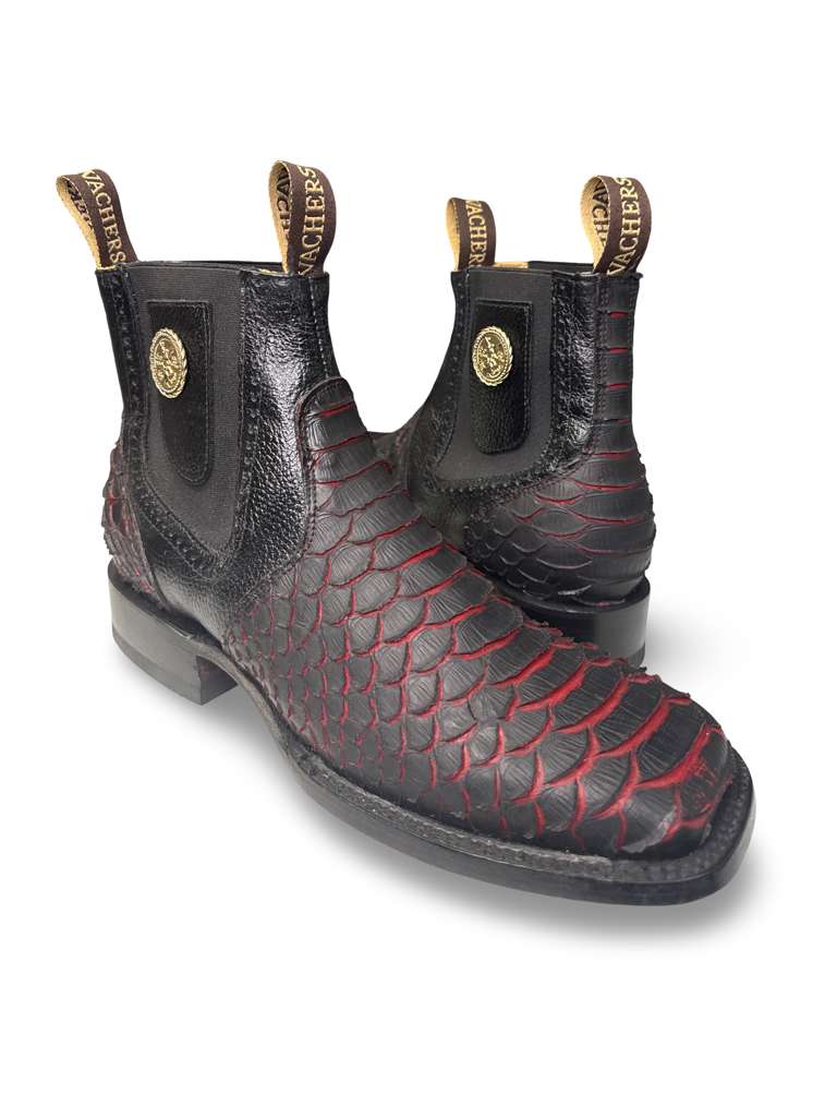 Botin Print Piton Mate Rojo Para Caballero