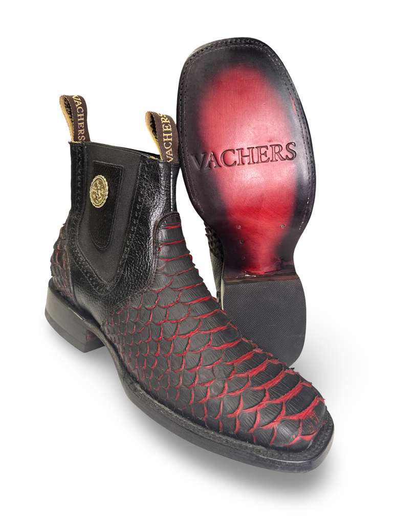 Botin Print Piton Mate Rojo Para Caballero
