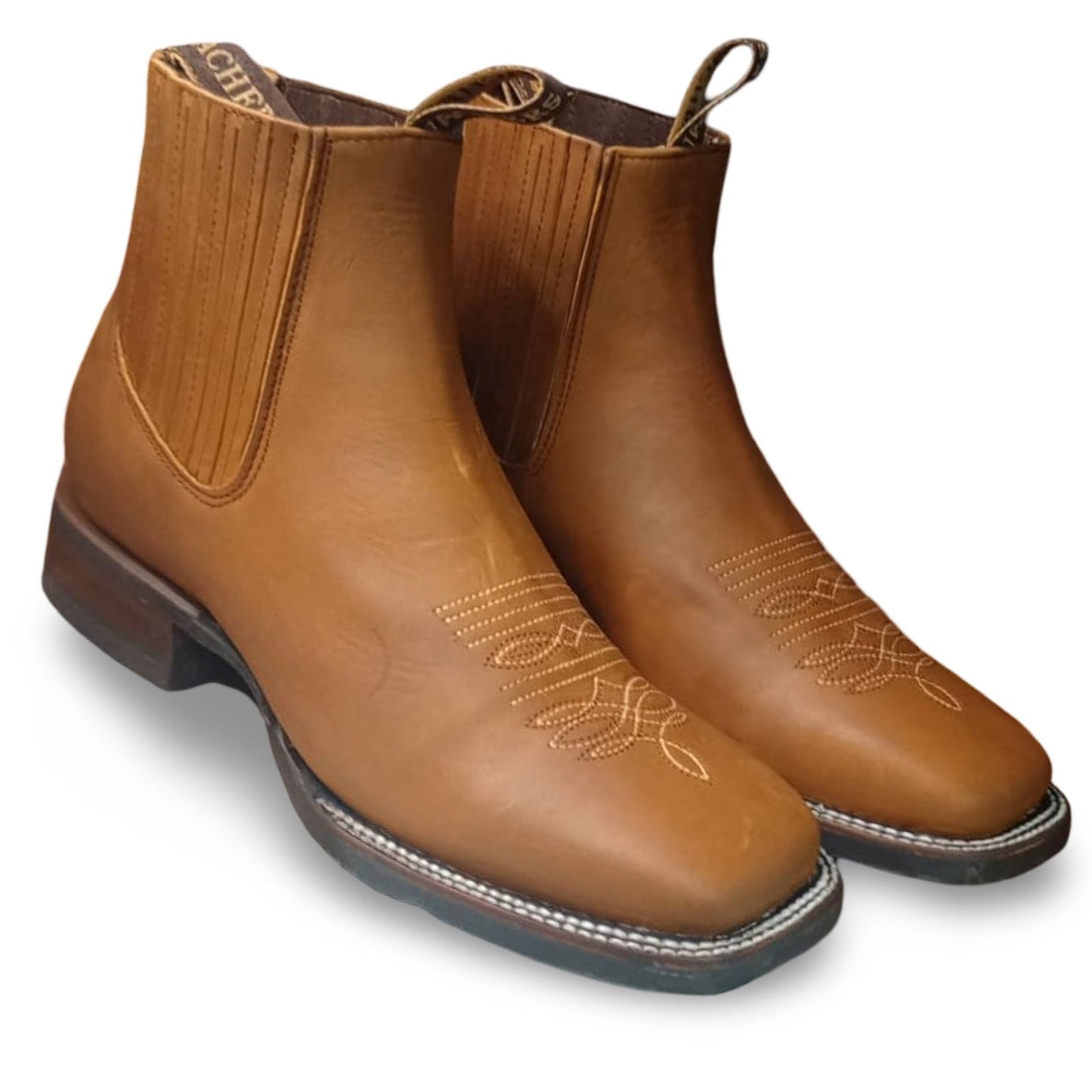 Botin Vaquero Crazy Miel Para Caballero 100% Leather Made in Mexico Rubber Sole for Stability and Comfort