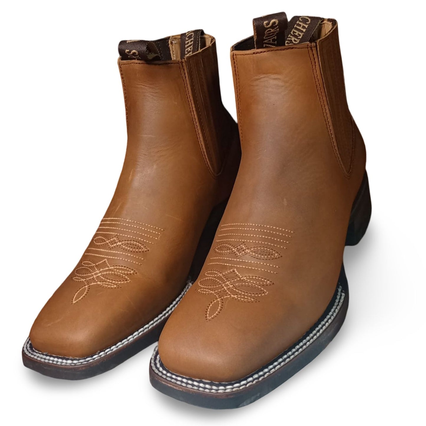 Botin Vaquero Crazy Miel Para Caballero 100% Leather Made in Mexico Rubber Sole for Stability and Comfort