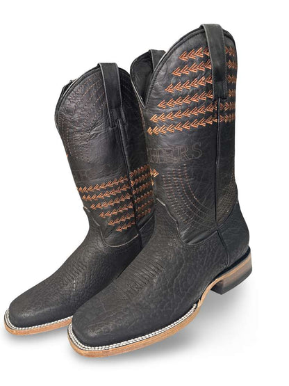 Bota Vaquera Cuello De Toro Negro Para Caballero