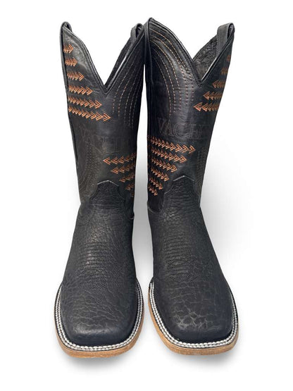 Bota Vaquera Cuello De Toro Negro Para Caballero