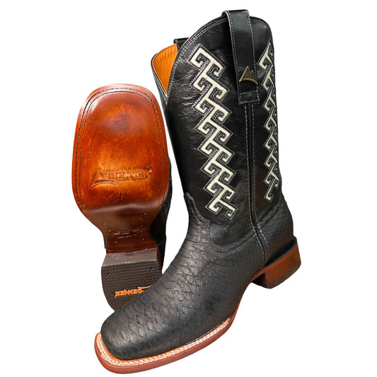 Bota Vaquera Negro Piton Natural Para Caballero