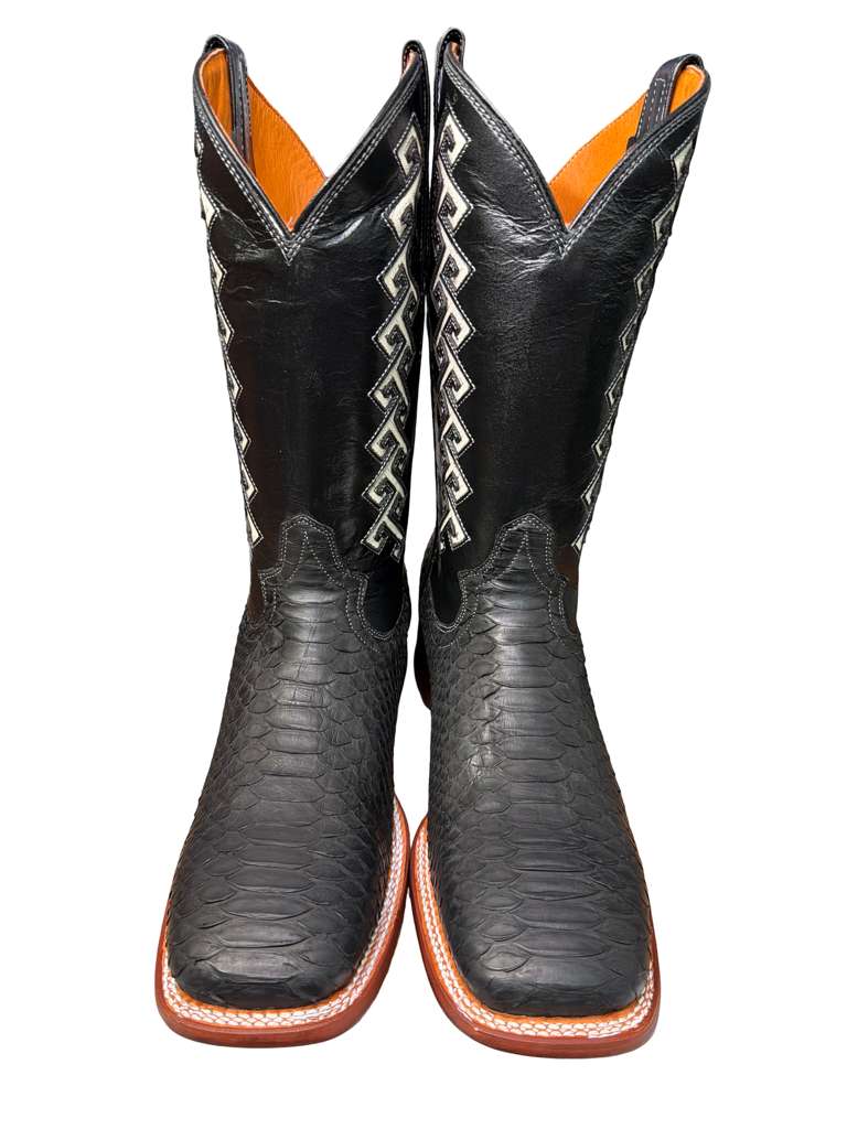 Bota Vaquera Negro Piton Natural Para Caballero