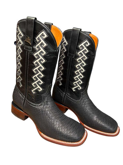 Bota Vaquera Negro Piton Natural Para Caballero
