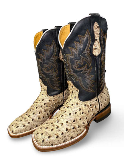 Bota Vaquera Print Avestruz Desierto Para Caballero