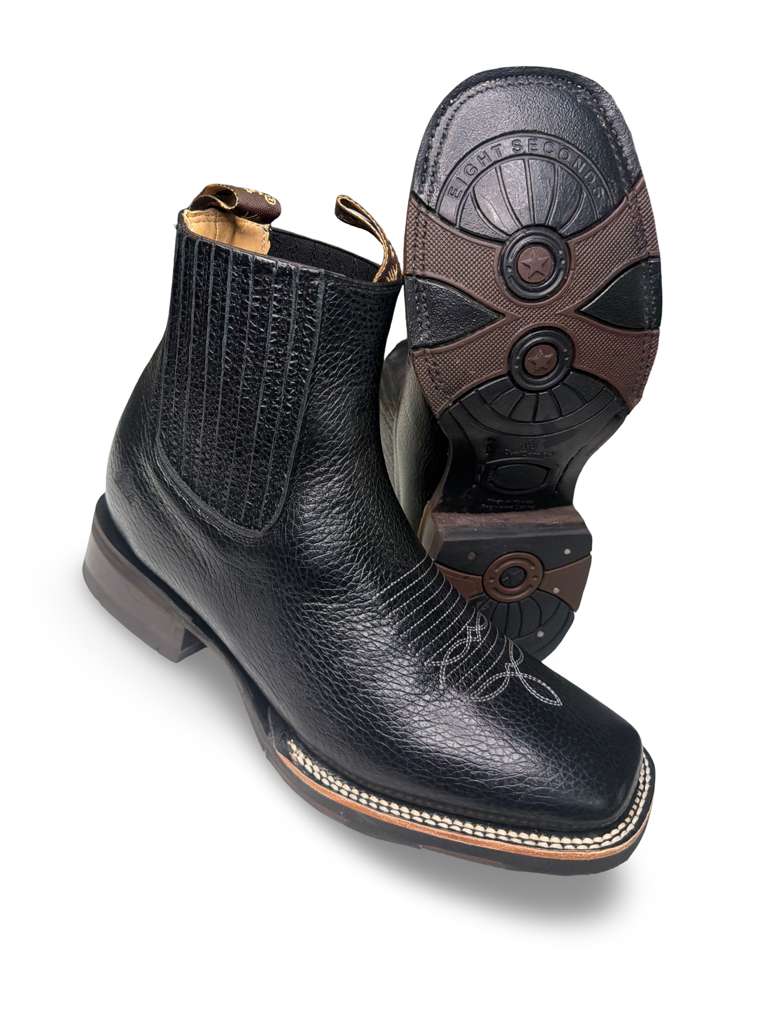 Botin Vaquero Floter Negro Suela 8 Segundos Para Caballero