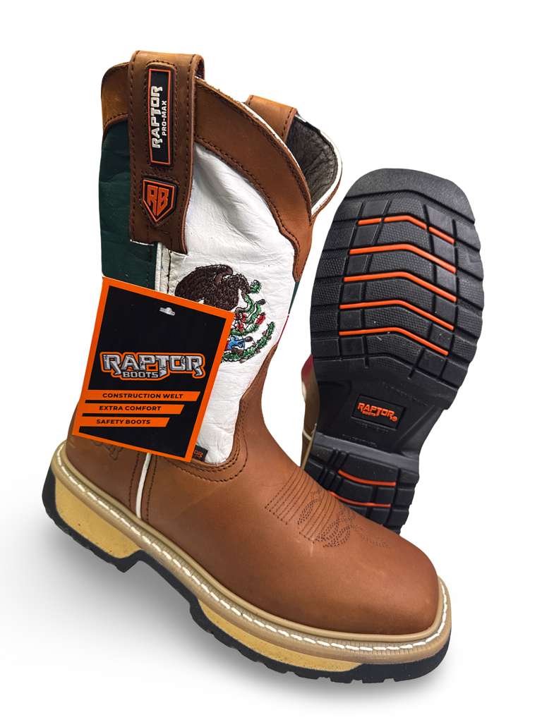 Raptor work boot bandera mexico para caballero