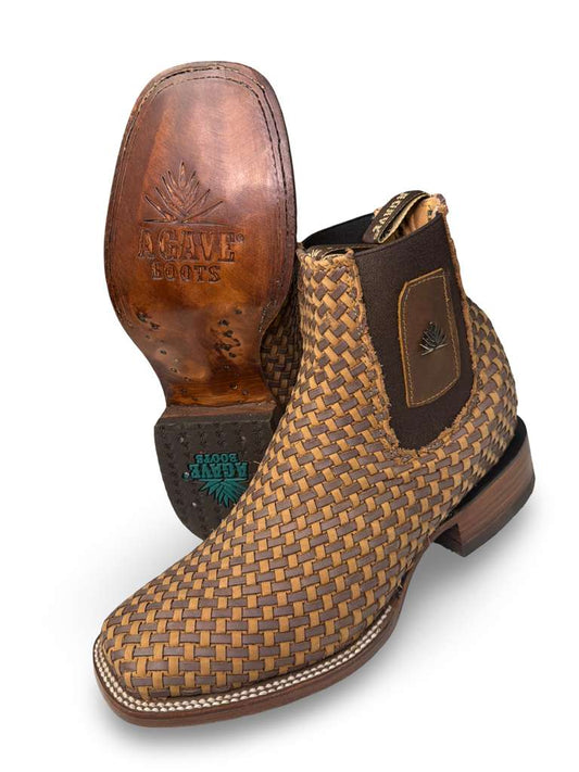 Botin Vaquero Petatillo Tejido Artesanal Para Caballero