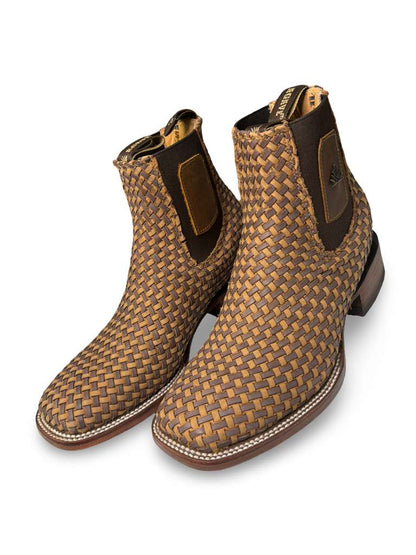 Botin Vaquero Petatillo Tejido Artesanal Para Caballero
