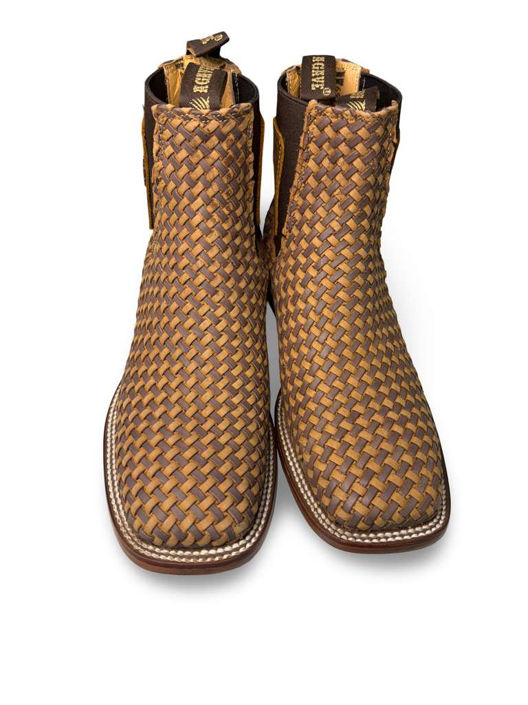 Botin Vaquero Petatillo Tejido Artesanal Para Caballero