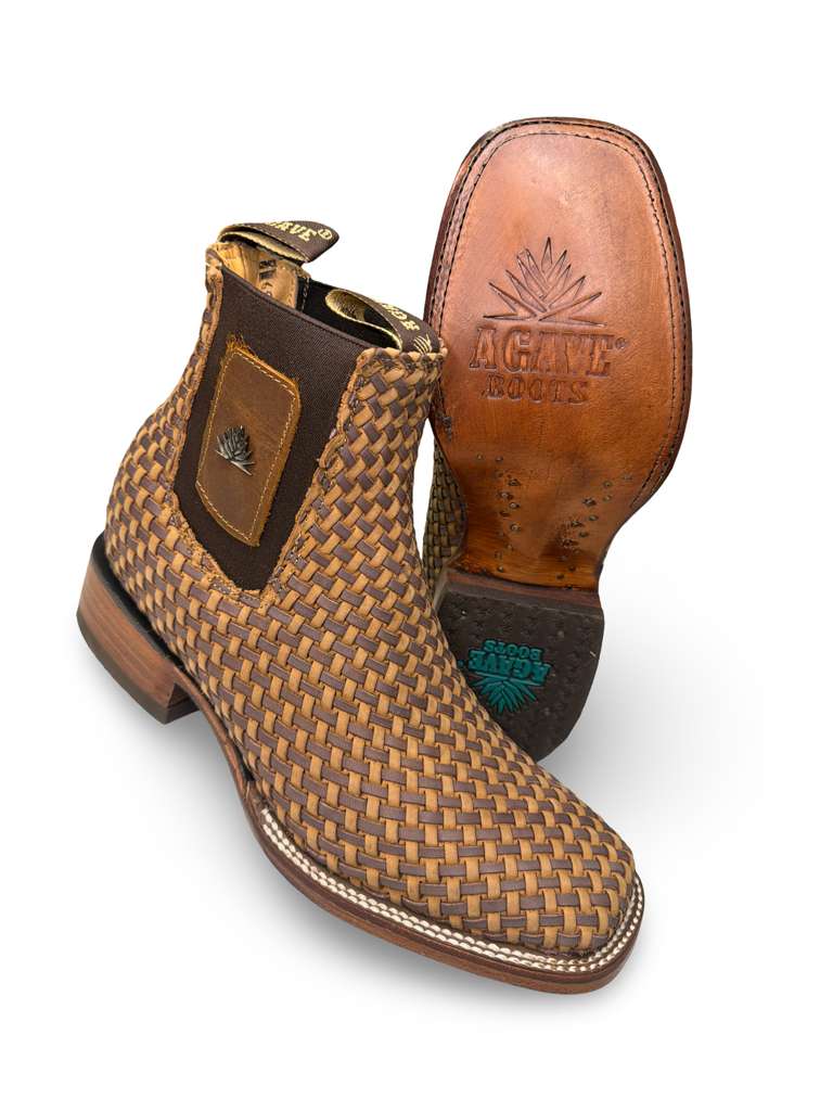 Botin Vaquero Petatillo Tejido Artesanal Para Caballero