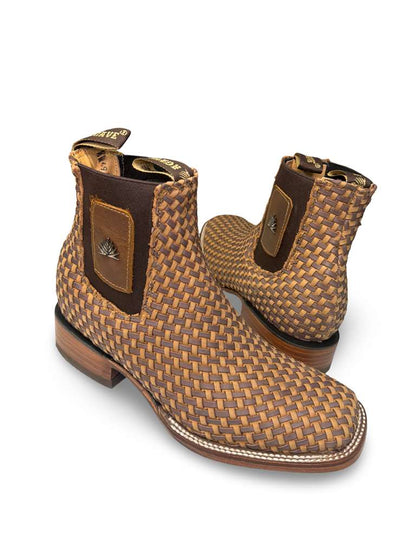Botin Vaquero Petatillo Tejido Artesanal Para Caballero