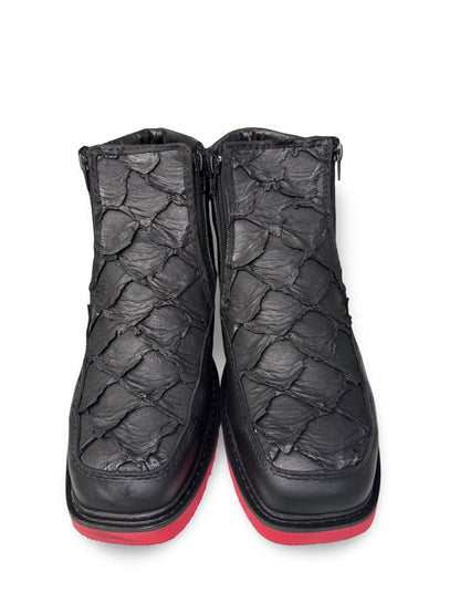 Botin Print Pescado Negro Suela Roja Para Caballero