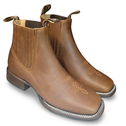 Botin Vaquero Crazy Thang Para Caballero 100% Leather Made in Mexico with Rubber Sole for Excellent Traction and Stability Ideal for Everyday Wear